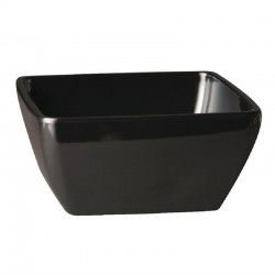 Pure vierkante melamine kom zwart 12,5x12,5cm