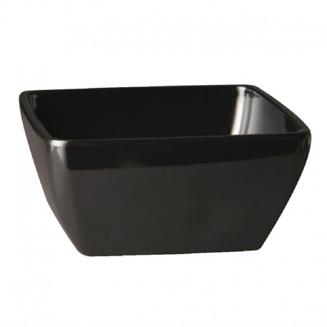 Pure vierkante melamine kom zwart 12,5x12,5cm