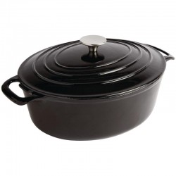 Vogue ovale braadpan 5ltr zwart
