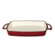 Vogue rechthoekige gietijzeren ovenschaal 1,8ltr rood
