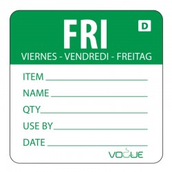 Vogue oplosbare kleurcode voedseletiketten vrijdag groen