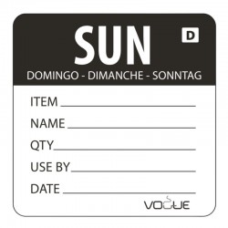 Vogue oplosbare kleurcode voedseletiketten zondag zwart