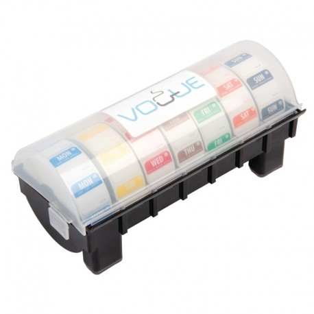 Vogue 2,5cm multidispenser inclusief 7 rollen voedseletiketten daglabels