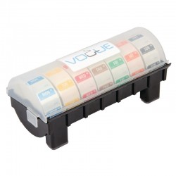 Vogue 2,5cm multidispenser inclusief 7 rollen voedseletiketten daglabels oplosbaar