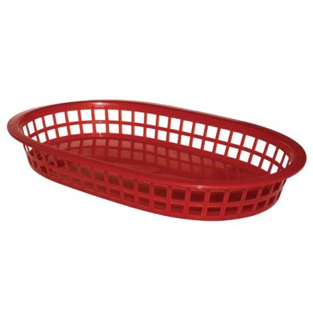 Olympia ovaal polypropyleen tafelmandje rood