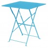 Bolero vierkante opklapbare stalen tafel turquoise 60cm