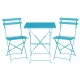 Bolero vierkante opklapbare stalen tafel turquoise 60cm