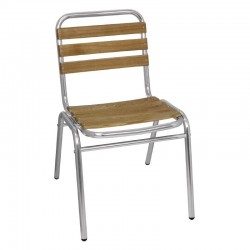 Bolero aluminium en essenhouten stoelen