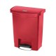 Rubbermaid Slim Jim Front Step pedaalemmer 30ltr rood