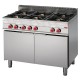 Gastro M 650 gasfornuis met 6 branders en extra grote oven 65/110 CFGG