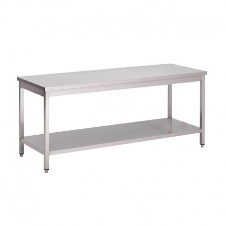 Gastro M RVS werktafel met onderblad 85x200x70cm