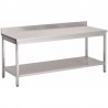 Gastro-M RVS werktafel met onderblad en achteropstand 150x70x85cm