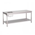 Gastro-M RVS cheftafel met onderblad 180x70x85cm