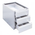 Gastro-M RVS ladenblok met 3 laden voor onderbouw 450x580x550mm