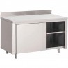 Gastro-M RVS werktafel met schuifdeuren en achteropstand 160x70x85cm