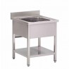 Gastro-M RVS spoeltafel met onderblad en achteropstand