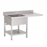 Gastro-M RVS spoeltafel met ruimte voor vaatwasmachine 120x70x85cm