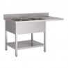 Gastro-M RVS spoeltafel met ruimte voor vaatwasmachine 160x70x85cm