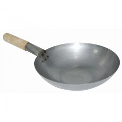 Vogue zacht stalen wok met platte bodem 35,5cm