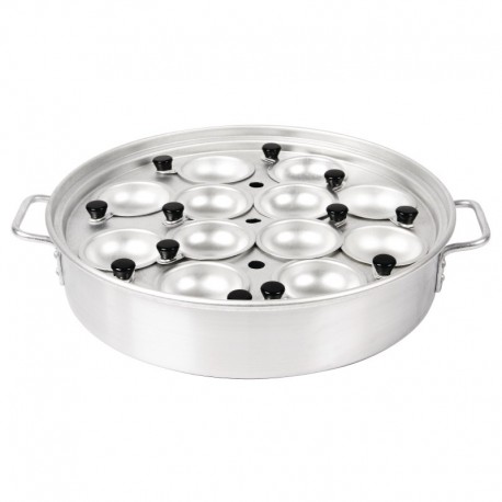 Vogue aluminium ei-pocheerpan met handvatten 35cm