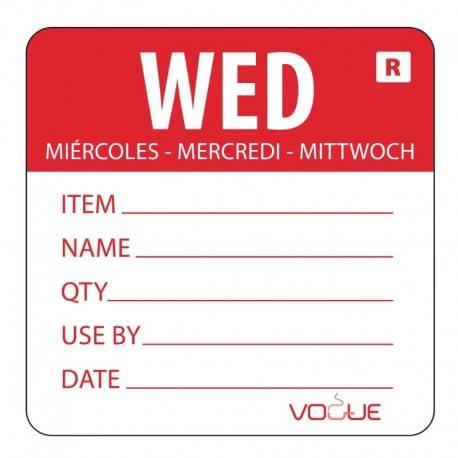 Vogue voedseletiketten kleurcode woensdag