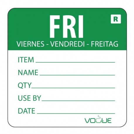 Vogue voedseletiketten kleurcode vrijdag