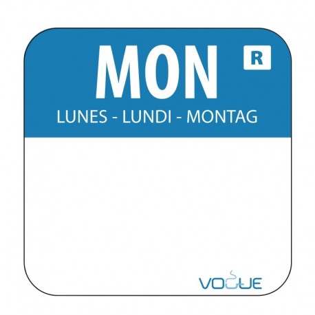 Vogue voedseletiketten maandag kleurcode blauw