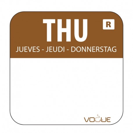 Vogue voedseletiketten donderdag kleurcode bruin