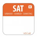 Vogue voedseletiketten zaterdag kleurcode oranje