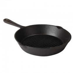 Vogue ronde gietijzeren pan geribbeld 26,5cm