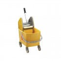 Rubbermaid rolemmer met wringer geel 25L