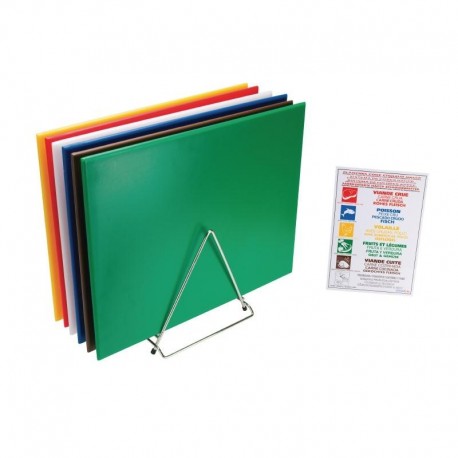 Hygiplas HDPE snijplanken set met rek 610x455x12mm
