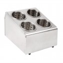 Olympia RVS bestekkast + 4 RVS bekers