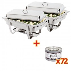 SPECIALE AANBIEDING x2 Olympia Milan Chafing Dish met x72 Olympia brandpasta gel