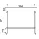 Vogue RVS werktafel met achteropstand 90x120x60cm