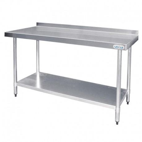 Vogue RVS werktafel met achteropstand 90x150x60cm