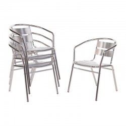 Bolero stapelbare aluminium stoel (4 stuks)