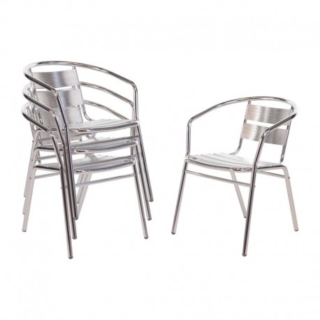 Bolero stapelbare aluminium stoel (4 stuks)