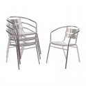 Bolero stapelbare aluminium stoel (4 stuks)