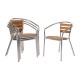 Bolero aluminium en essenhouten stoelen met armleuning
