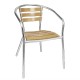 Bolero aluminium en essenhouten stoelen met armleuning