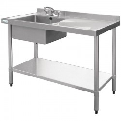 Vogue RVS spoeltafel 1 spoelbak links 100x60cm
