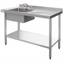 Vogue RVS spoeltafel 1 spoelbak links 100x60cm