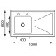 Vogue RVS spoeltafel 1 spoelbak links 100x60cm