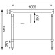 Vogue RVS spoeltafel 1 spoelbak links 100x60cm