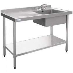 Vogue RVS spoeltafel 1 spoelbak rechts 100x60cm