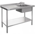 Vogue RVS spoeltafel 1 spoelbak rechts 100x60cm