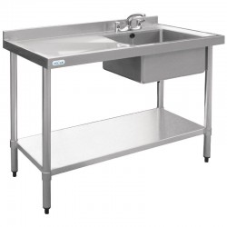 Vogue RVS spoeltafel 1 spoelbak rechts 120x60cm