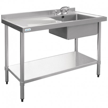 Vogue RVS spoeltafel 1 spoelbak rechts 120x60cm