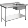 Vogue RVS spoeltafel 1 spoelbak rechts 120x60cm
